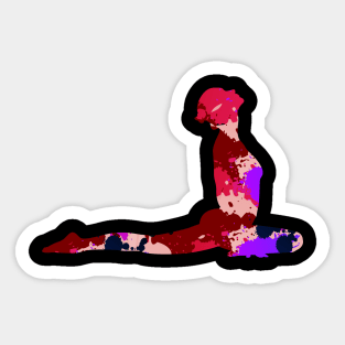 Dolphin Position Yoga Girl Cool Magical Vivid Design Sticker